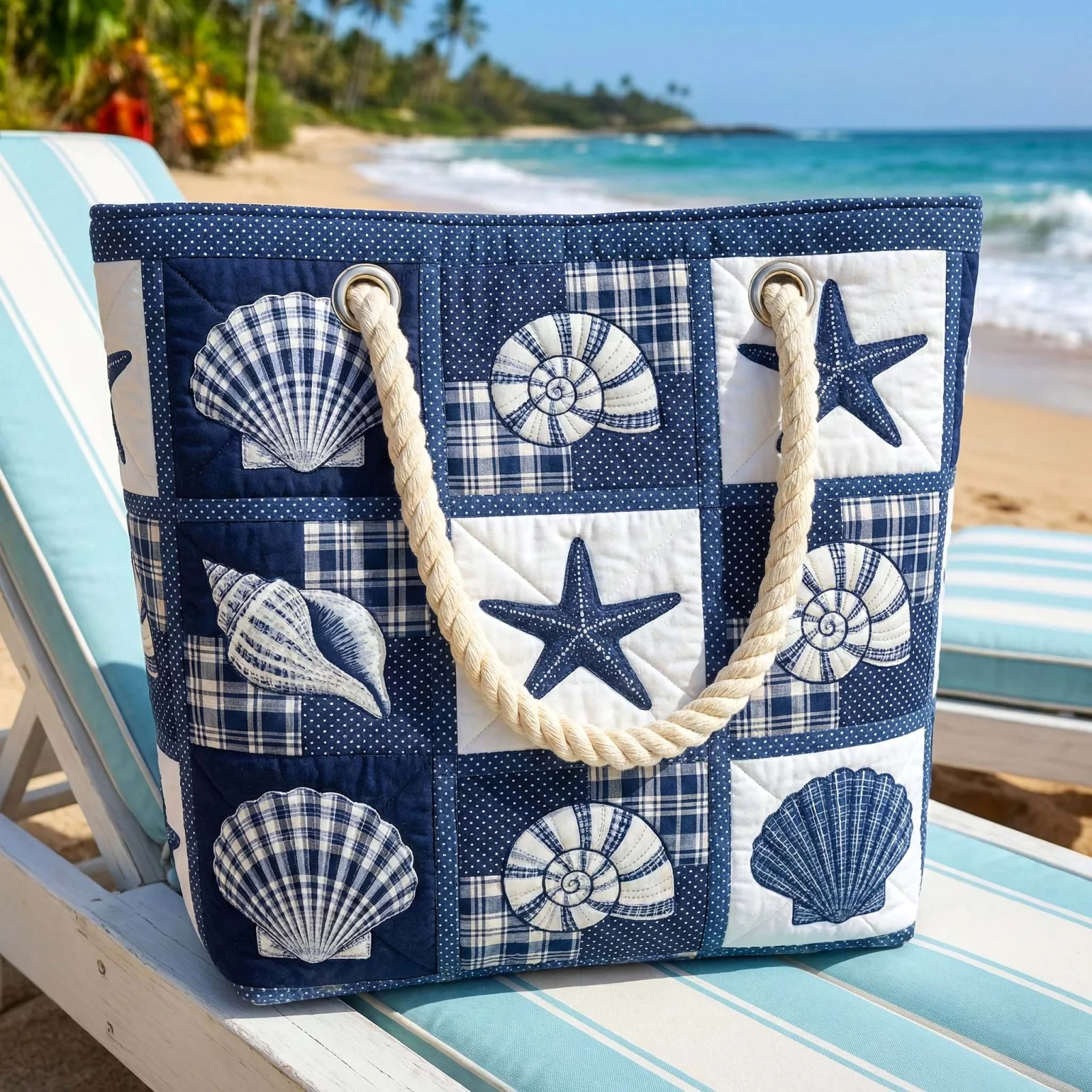 Bolsa de Praia Feita à Mão | Serenidade de Conchas