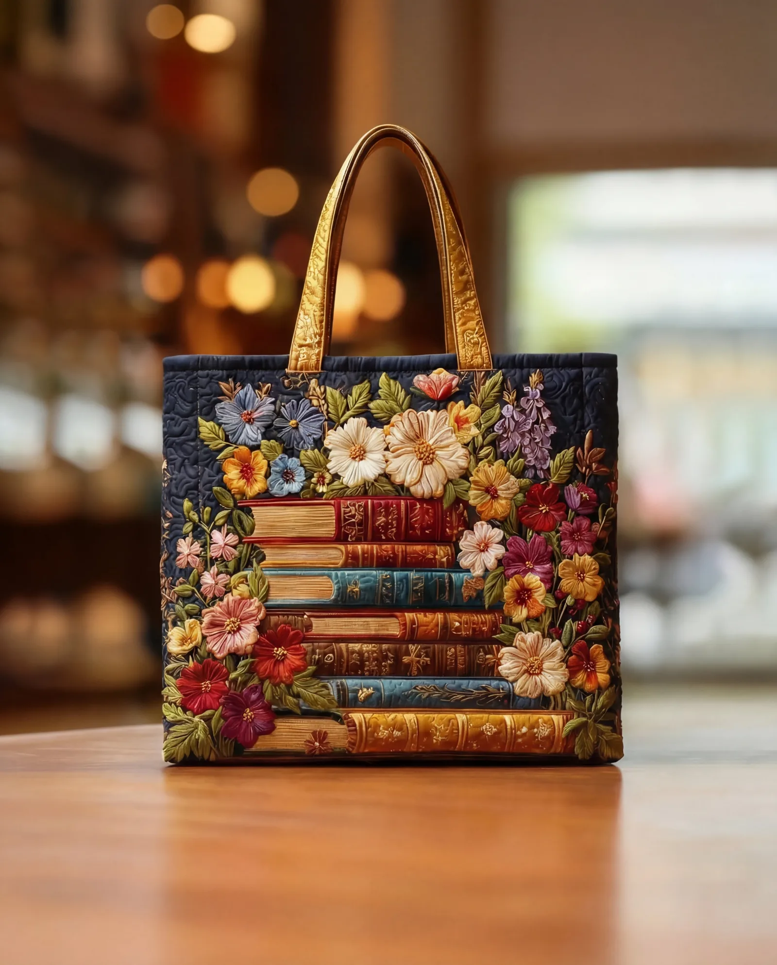 Bolsa Artesanal Acolchoada "Estampado Floral"
